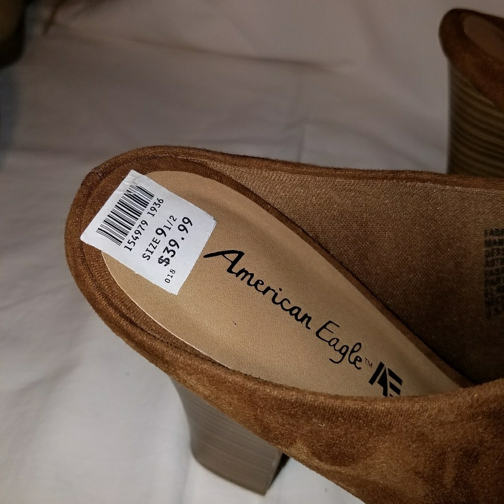 American Eagle Open Toe Boot Size 9.5 Brown Suede - Picture 5 of 8